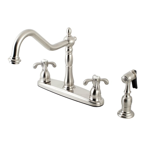 French Country Centerset Kitchen Faucet, Brushed Nickel
